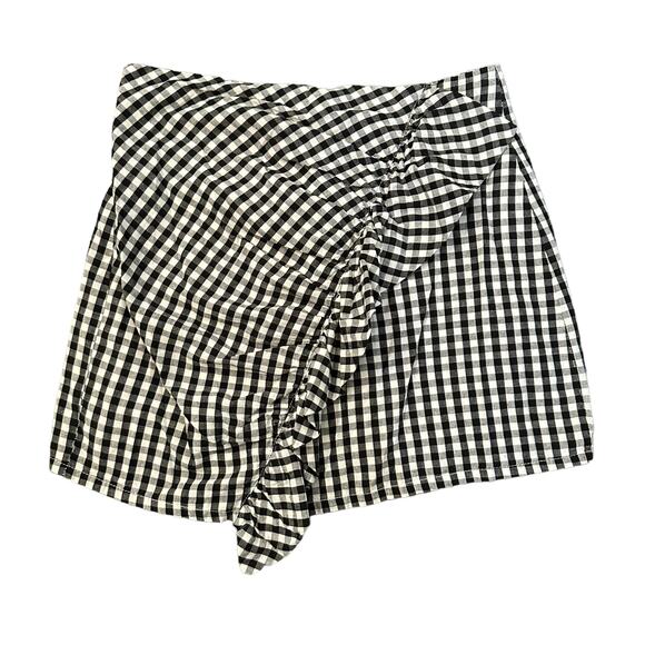 Lulu's Collegiate Class black & white gingham checkered mini skirt size S - Picture 1 of 9